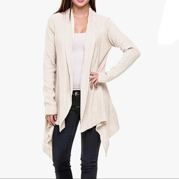 Women's Long Sleeve Asymmetric Waterfall Drape Open Long Cardigan! MERONA - Picture 1 of 6